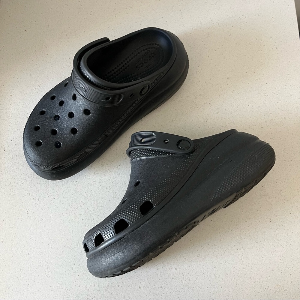 Platform Black Croc Clogs - Picture 6 of 6